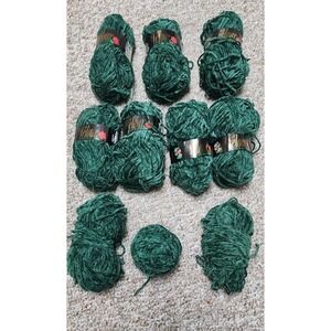 Vintage Sirdar Velour Velvet Knitting 9 Skeins Hunter Green England
